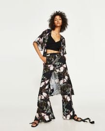 Zara Flared Printed Trousers  at Zara